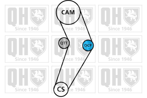 Vandens siurblio ir paskirstymo diržo komplektas QUINTON HAZELL QBPK5591