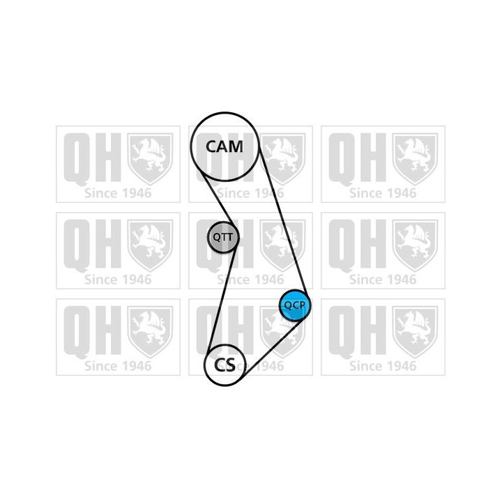 Vandens siurblio ir paskirstymo diržo komplektas QUINTON HAZELL QBPK5880
