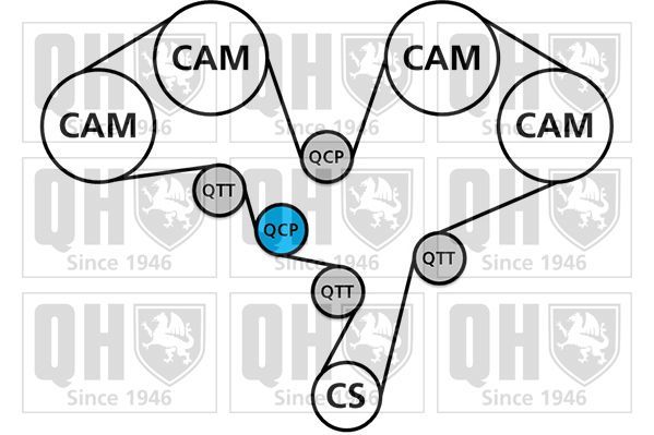 Vandens siurblio ir paskirstymo diržo komplektas QUINTON HAZELL QBPK5910