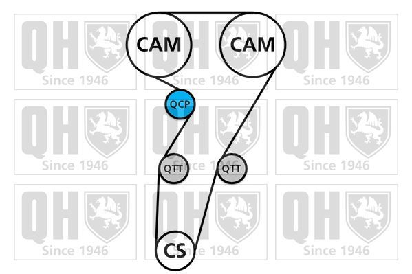 Vandens siurblio ir paskirstymo diržo komplektas QUINTON HAZELL QBPK6100
