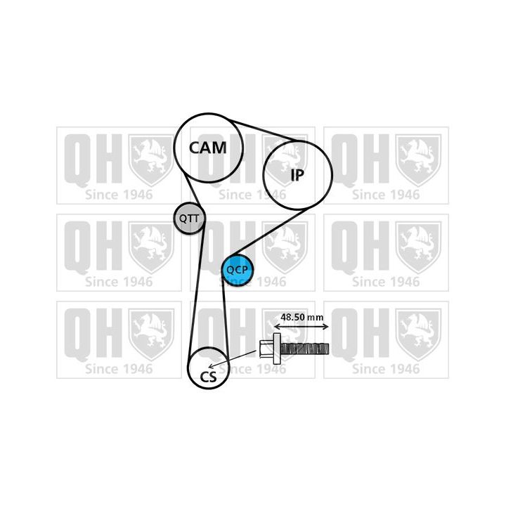 Vandens siurblio ir paskirstymo diržo komplektas QUINTON HAZELL QBPK6260