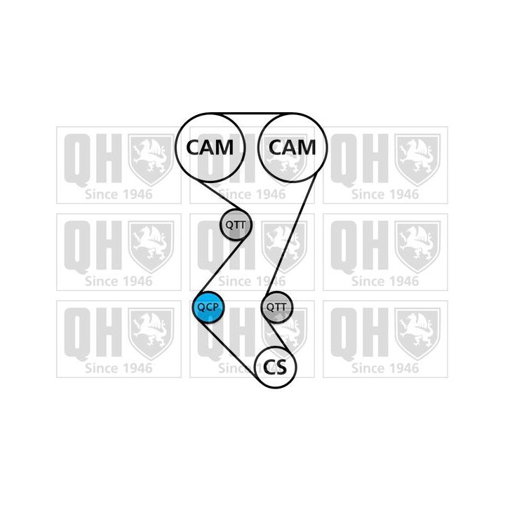 Vandens siurblio ir paskirstymo diržo komplektas QUINTON HAZELL QBPK6460