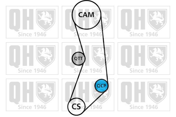 Vandens siurblio ir paskirstymo diržo komplektas QUINTON HAZELL QBPK6490
