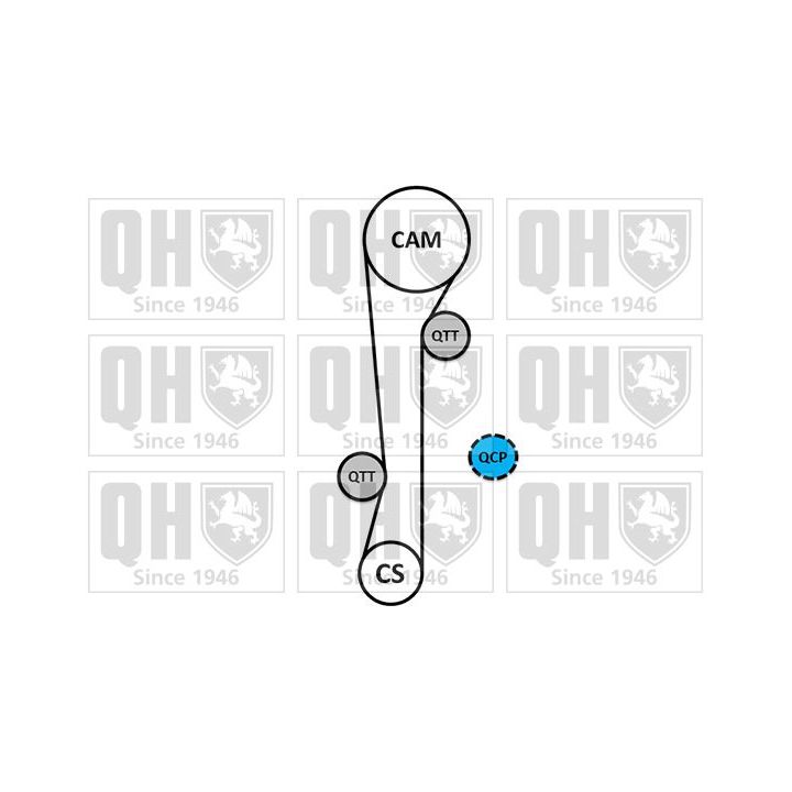 Vandens siurblio ir paskirstymo diržo komplektas QUINTON HAZELL QBPK6550