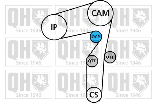 Vandens siurblio ir paskirstymo diržo komplektas QUINTON HAZELL QBPK6570