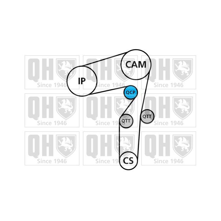 Vandens siurblio ir paskirstymo diržo komplektas QUINTON HAZELL QBPK6870