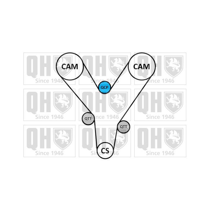 Vandens siurblio ir paskirstymo diržo komplektas QUINTON HAZELL QBPK7210