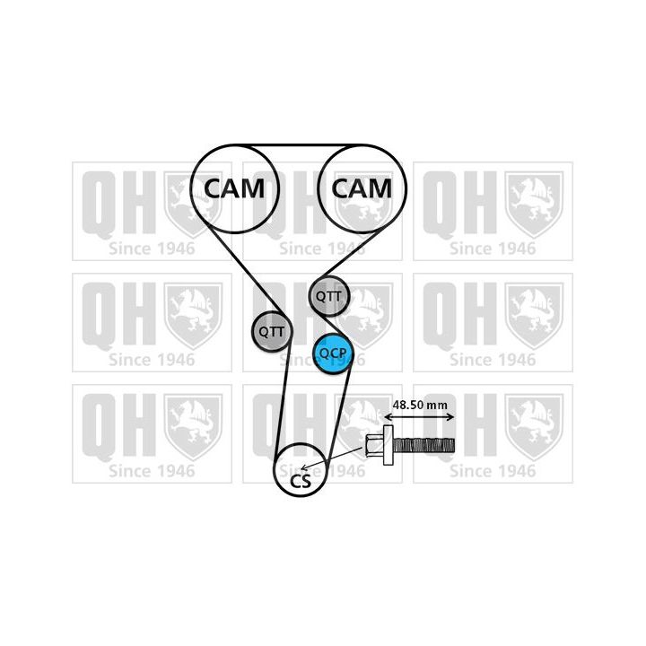 Vandens siurblio ir paskirstymo diržo komplektas QUINTON HAZELL QBPK7491