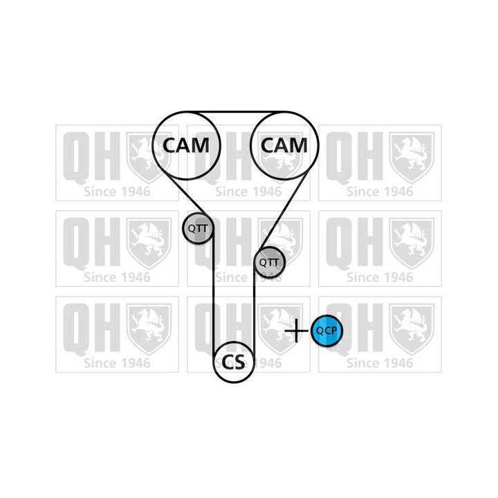 Vandens siurblio ir paskirstymo diržo komplektas QUINTON HAZELL QBPK7560