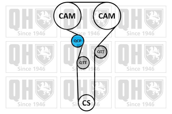 Vandens siurblio ir paskirstymo diržo komplektas QUINTON HAZELL QBPK7900