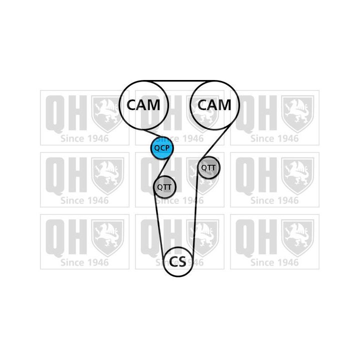 Vandens siurblio ir paskirstymo diržo komplektas QUINTON HAZELL QBPK8660