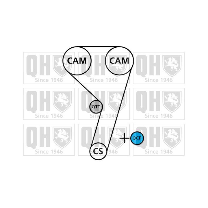 Vandens siurblio ir paskirstymo diržo komplektas QUINTON HAZELL QBPK8790