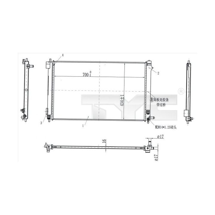 Radiatorius, variklio aušinimas TYC 770-0003