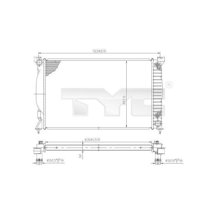 Radiatorius, variklio aušinimas TYC 702-0022