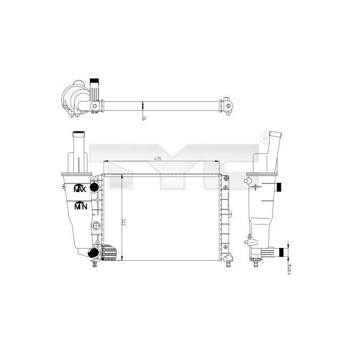 Radiatorius, variklio aušinimas TYC 709-0004