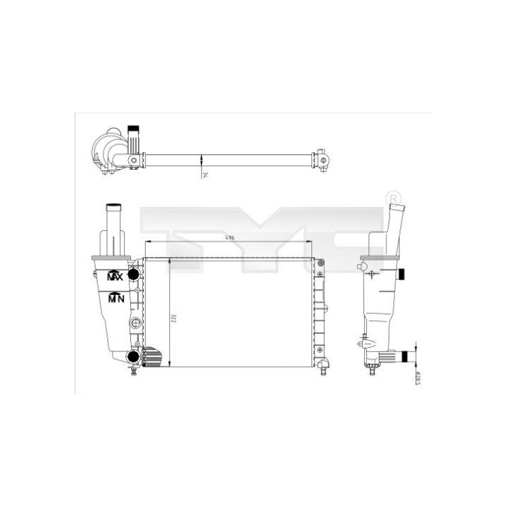 Radiatorius, variklio aušinimas TYC 709-0006