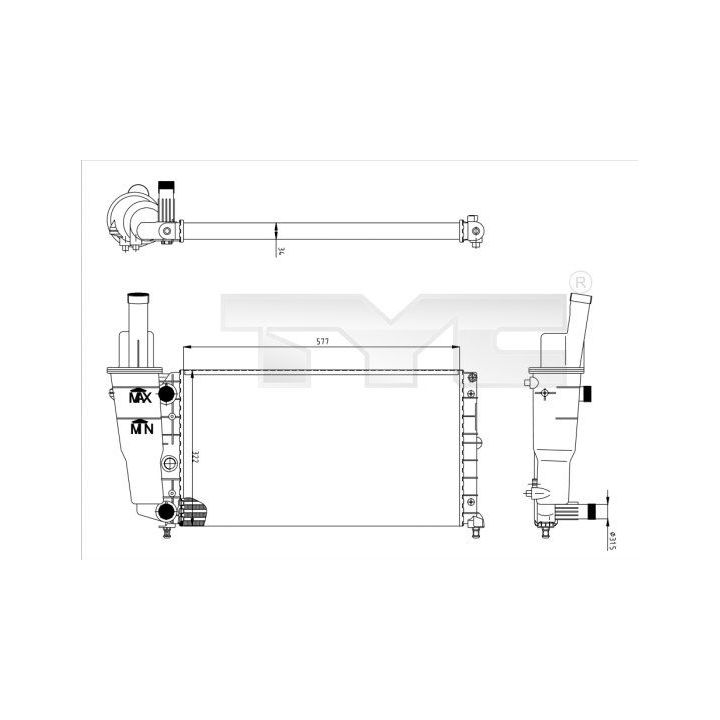 Radiatorius, variklio aušinimas TYC 709-0007