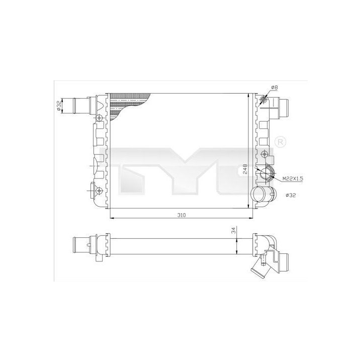 Radiatorius, variklio aušinimas TYC 709-0009