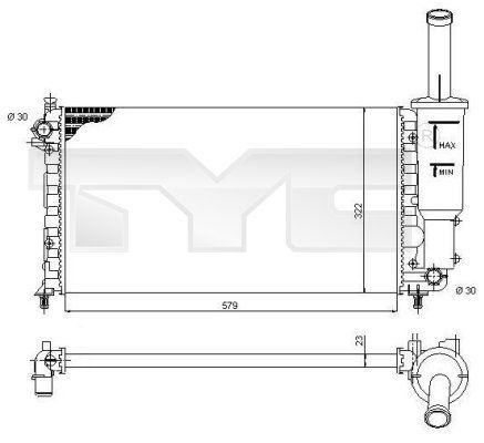 Radiatorius, variklio aušinimas TYC 709-0013
