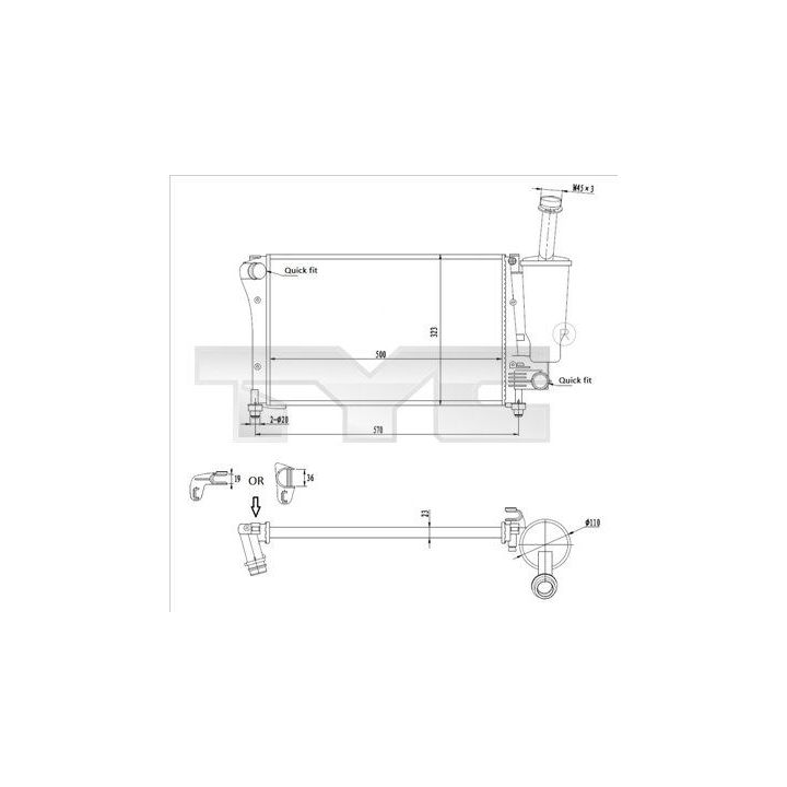 Radiatorius, variklio aušinimas TYC 709-0019