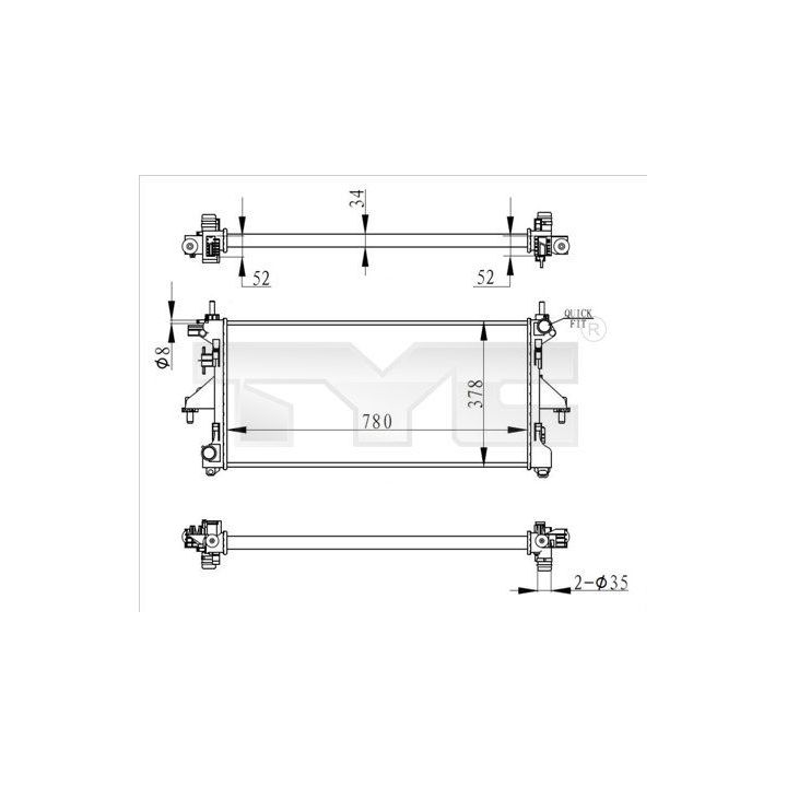 Radiatorius, variklio aušinimas TYC 709-0020-R