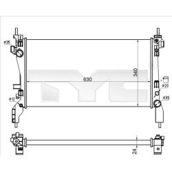 Radiatorius, variklio aušinimas TYC 709-0021-R