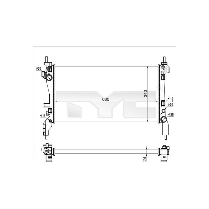 Radiatorius, variklio aušinimas TYC 709-0021-R