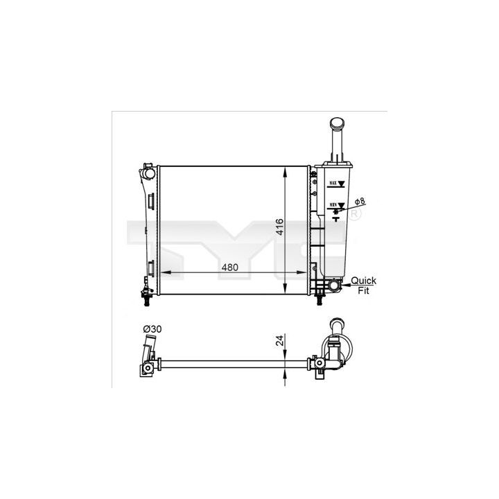 Radiatorius, variklio aušinimas TYC 709-0022-R