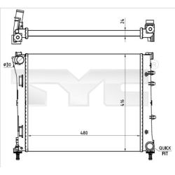 Radiatorius, variklio aušinimas TYC 709-0023-R