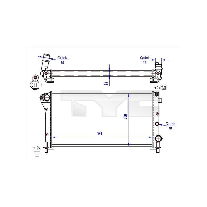 Radiatorius, variklio aušinimas TYC 709-0024-R
