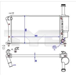 Radiatorius, variklio aušinimas TYC 709-0025-R