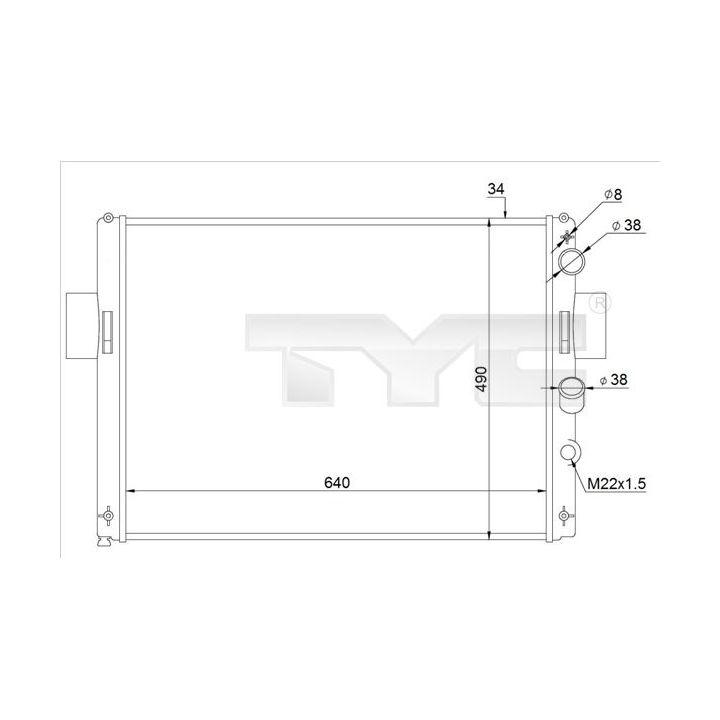 Radiatorius, variklio aušinimas TYC 715-0003-R