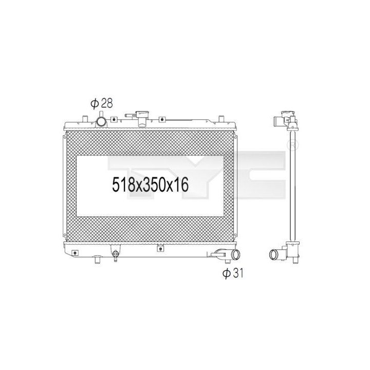 Radiatorius, variklio aušinimas TYC 720-1001