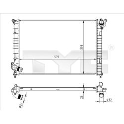 Radiatorius, variklio aušinimas TYC 722-0002