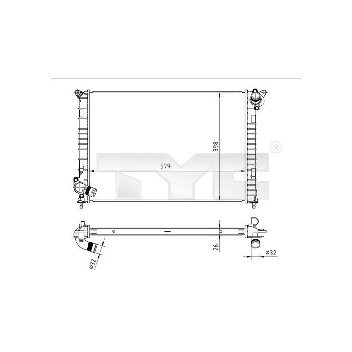 Radiatorius, variklio aušinimas TYC 722-0002