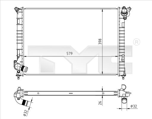 Radiatorius, variklio aušinimas TYC 722-0002