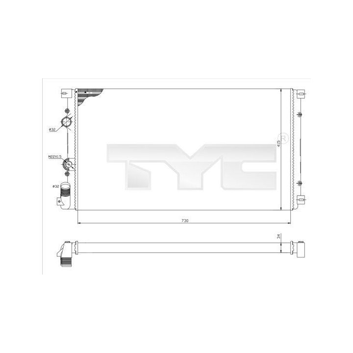 Radiatorius, variklio aušinimas TYC 725-0030