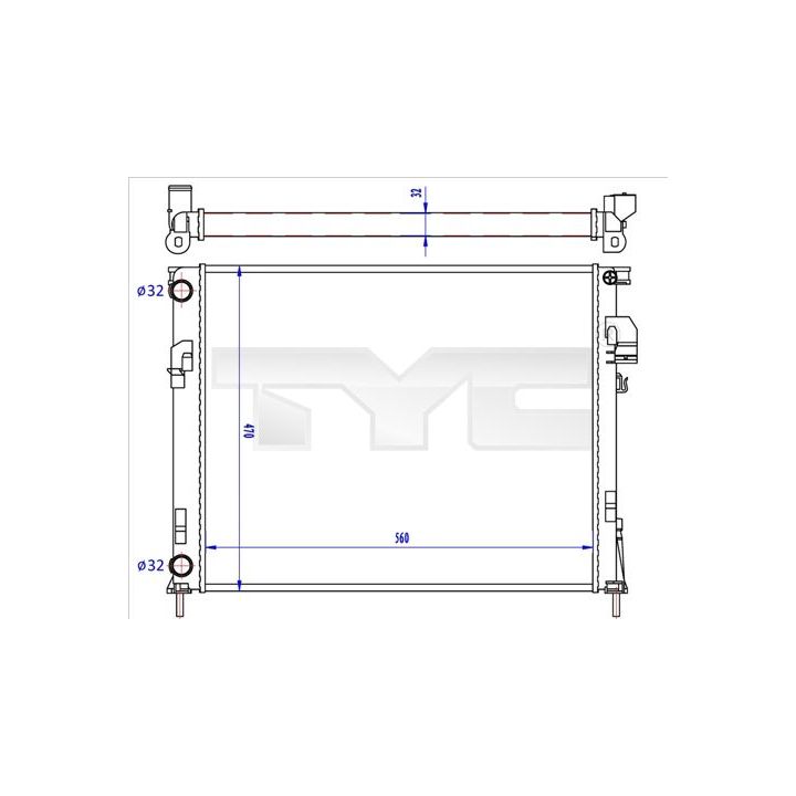 Radiatorius, variklio aušinimas TYC 725-0043-R