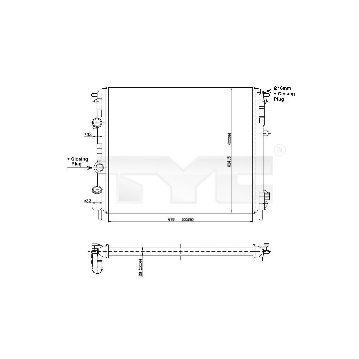 Radiatorius, variklio aušinimas TYC 728-0010