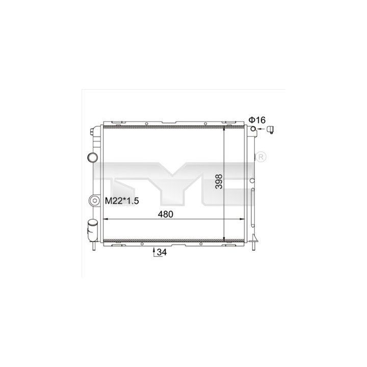 Radiatorius, variklio aušinimas TYC 728-0012-R