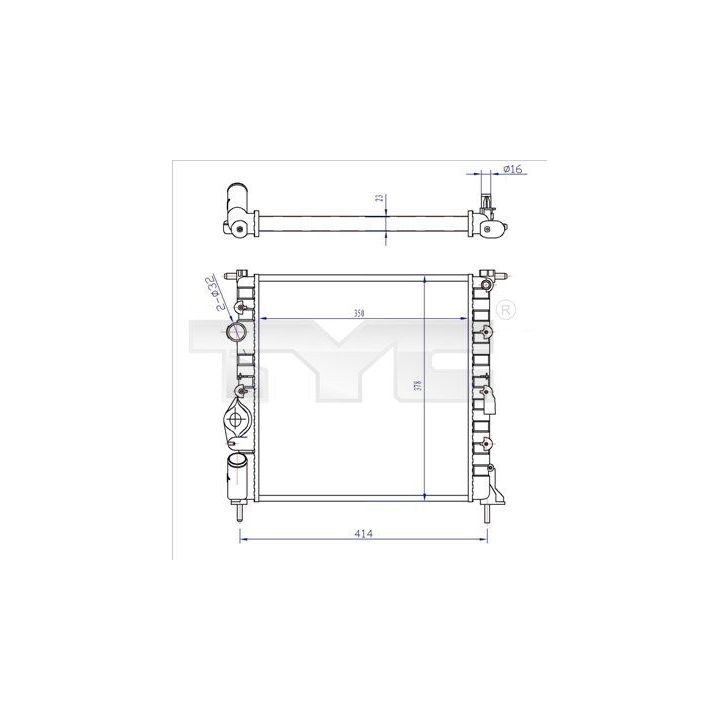 Radiatorius, variklio aušinimas TYC 728-0013-R