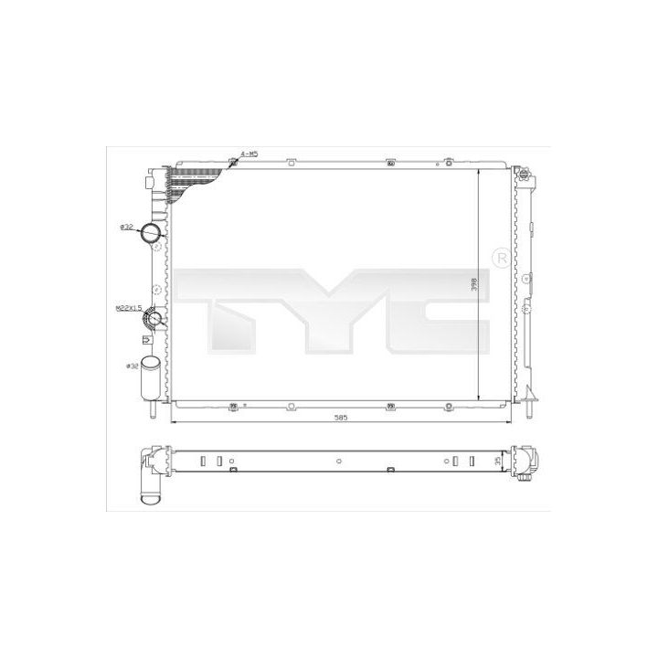 Radiatorius, variklio aušinimas TYC 728-0025-R