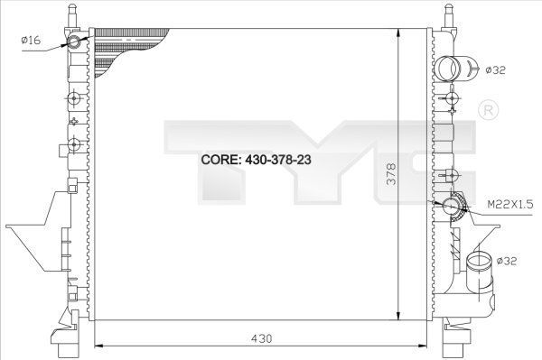 Radiatorius, variklio aušinimas TYC 728-0035
