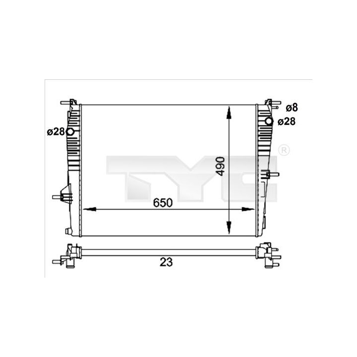 Radiatorius, variklio aušinimas TYC 728-0061-R