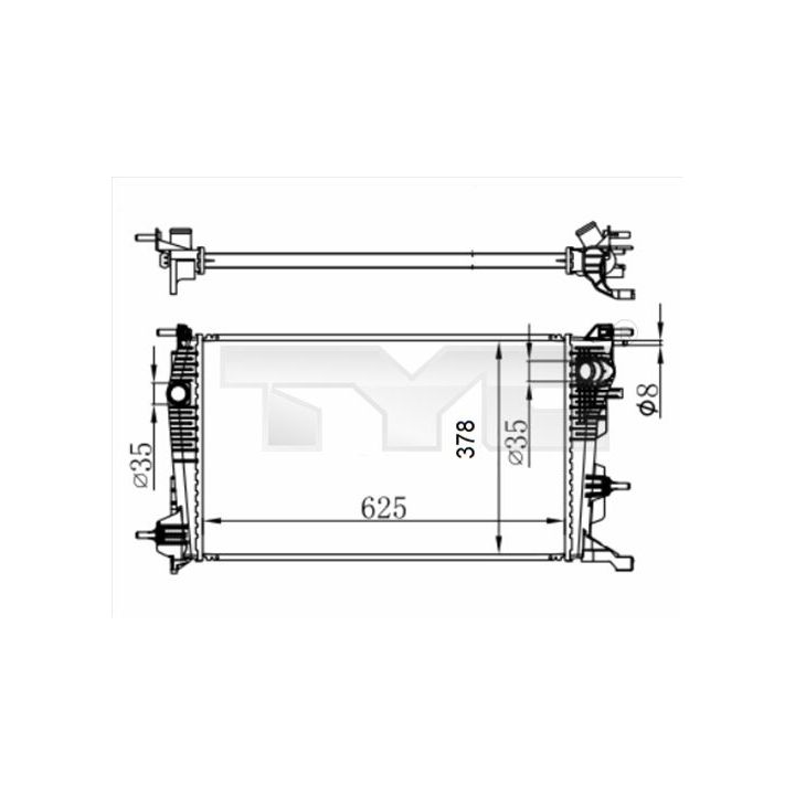 Radiatorius, variklio aušinimas TYC 728-0065-R