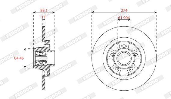 Stabdžių diskas FERODO DDF1796