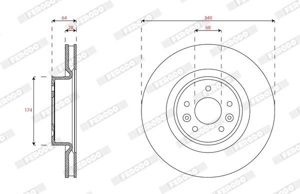 Stabdžių diskas FERODO DDF1994C-1