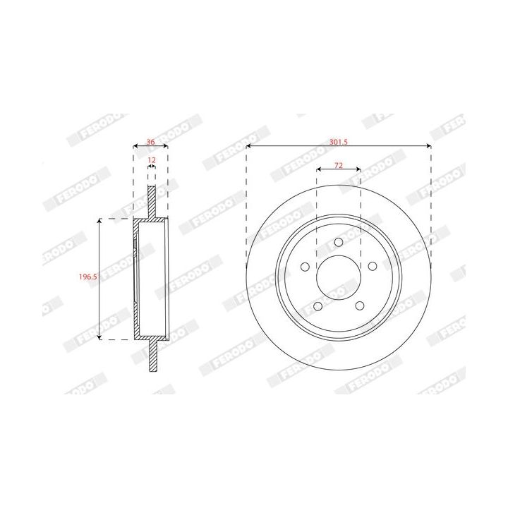 Stabdžių diskas FERODO DDF2059C