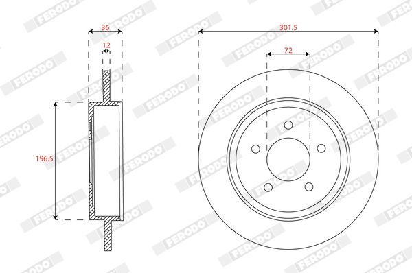 Stabdžių diskas FERODO DDF2059C