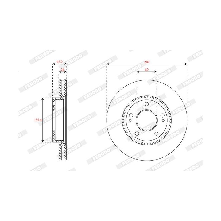 Stabdžių diskas FERODO DDF2088C